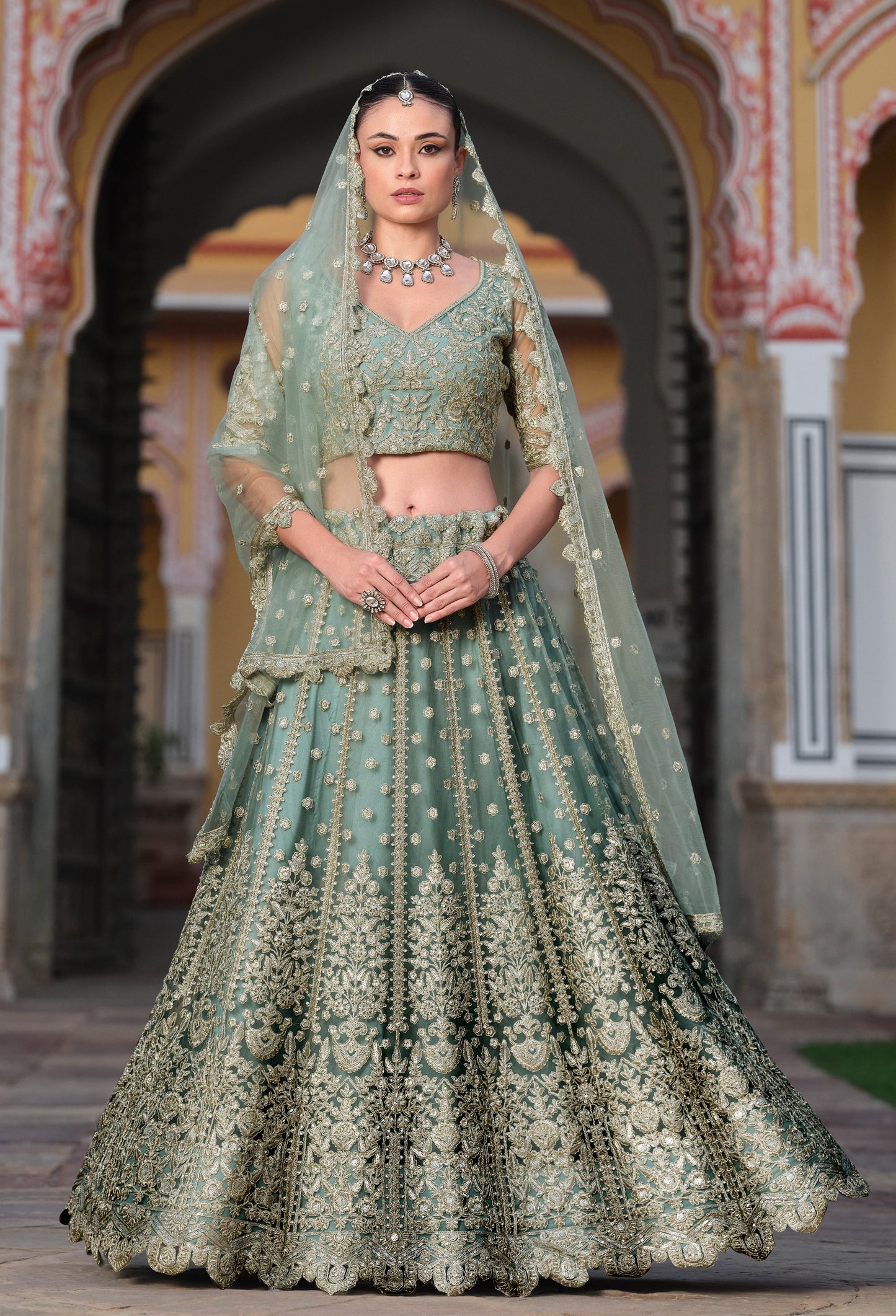 Dimond Net Lehenga - L3186