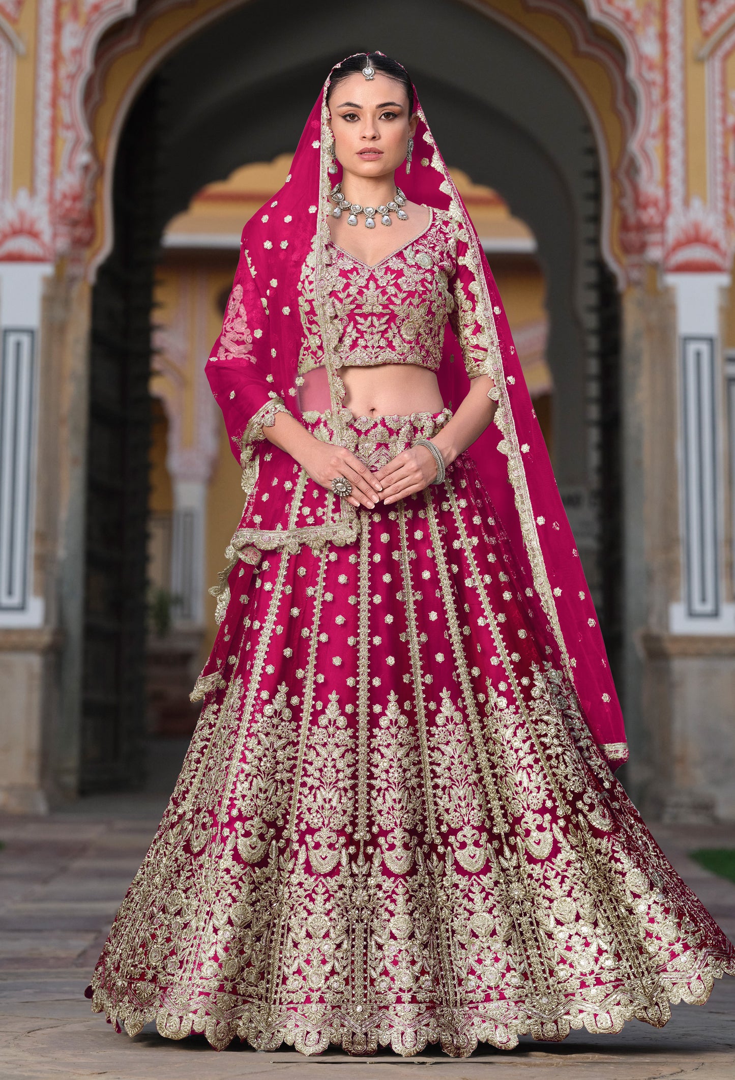 Dimond Net Lehenga - L3186