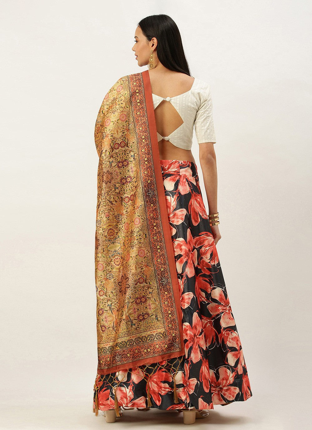 Digital Print Satin Silk A - Line Lehenga - L2115