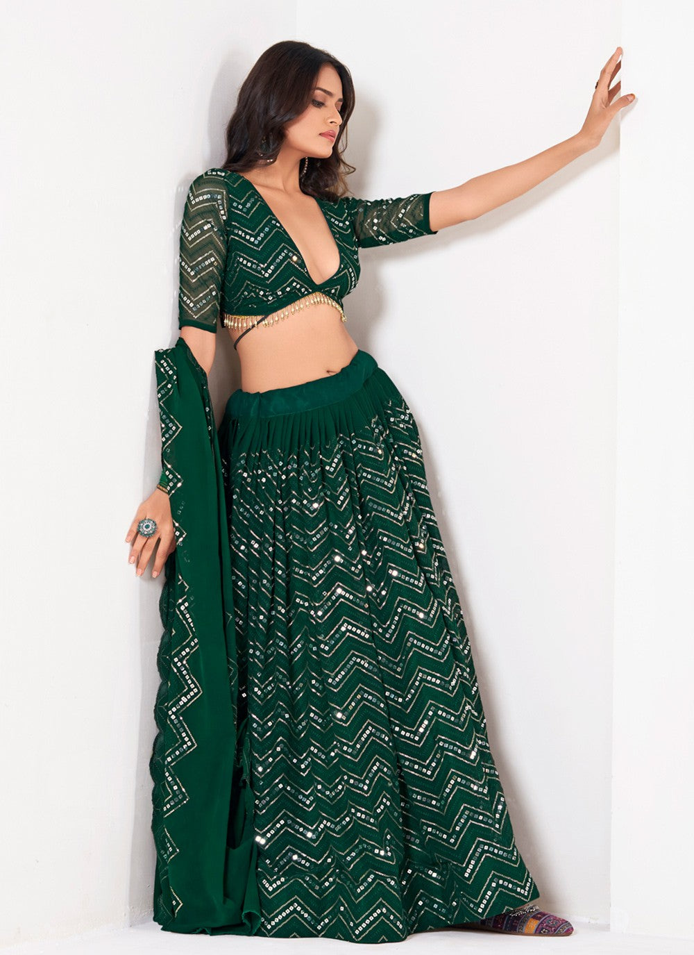 Embroidered Georgette A - Line Lehenga - L2308