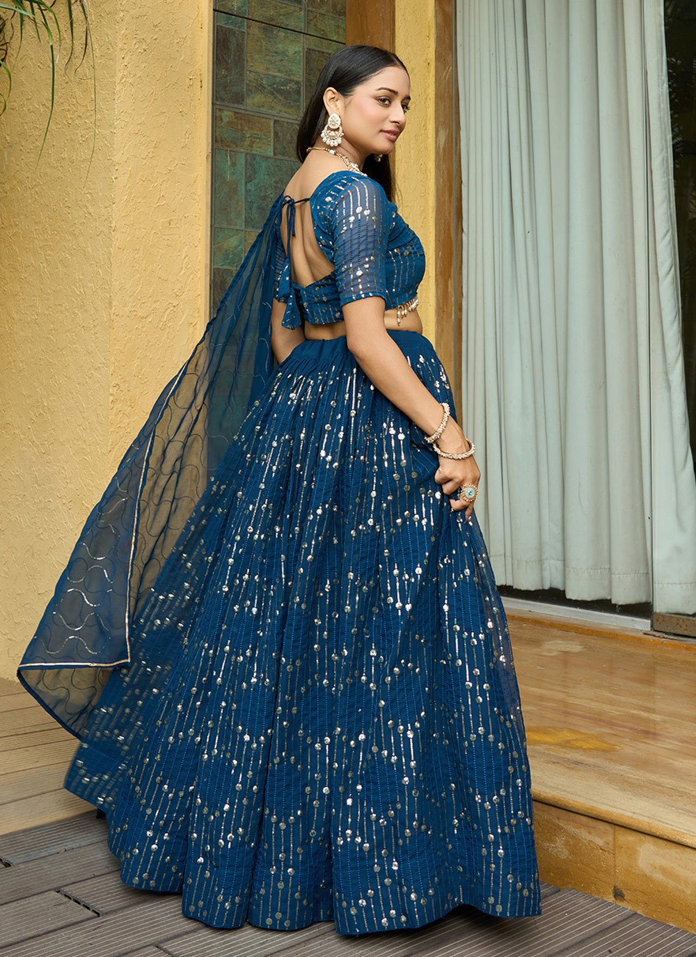 Embroidered Georgette A - Line Lehenga - L2308