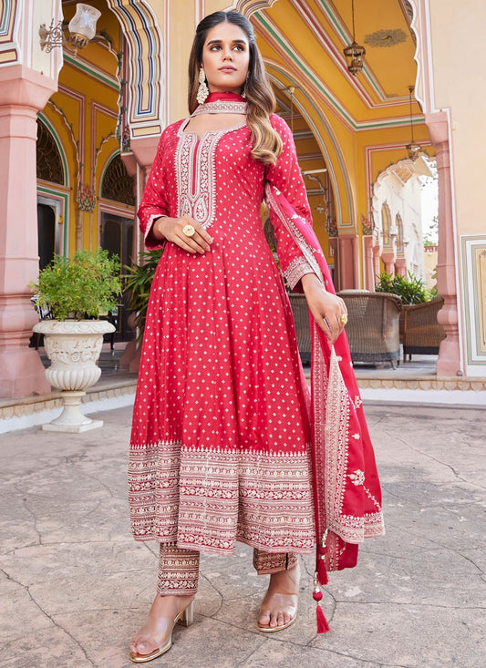 Embroidered Silk Anarkali - T4781