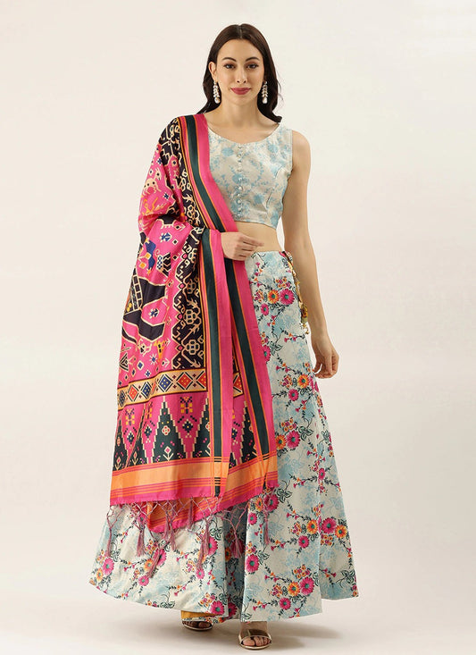 Digital Print Satin Silk A - Line Lehenga - L2134