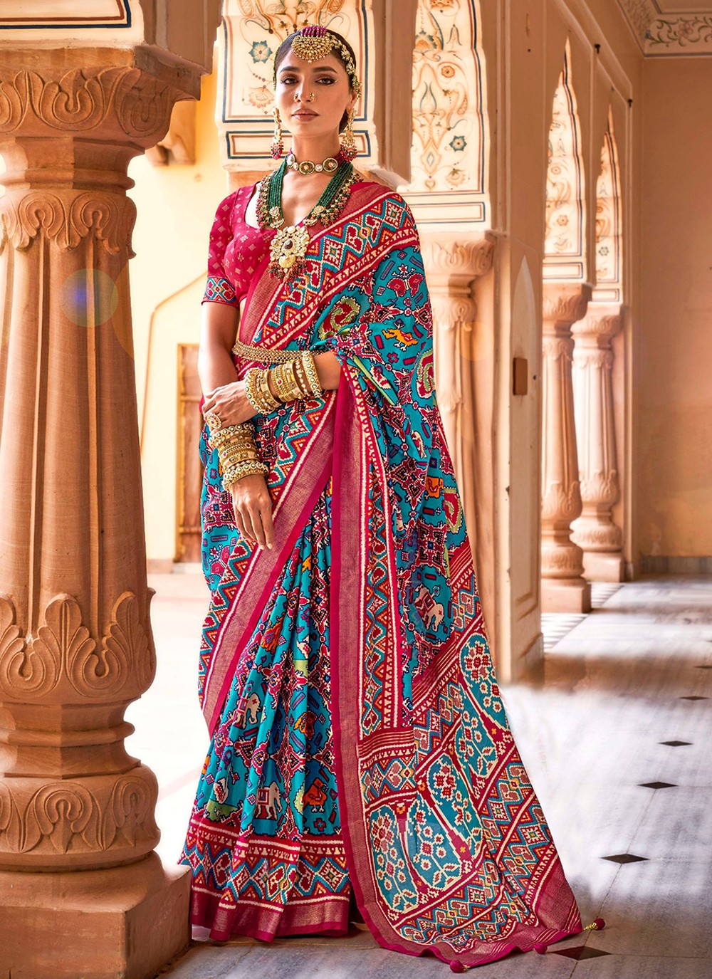 Trendy Printed Patola Silk Saree - S3466