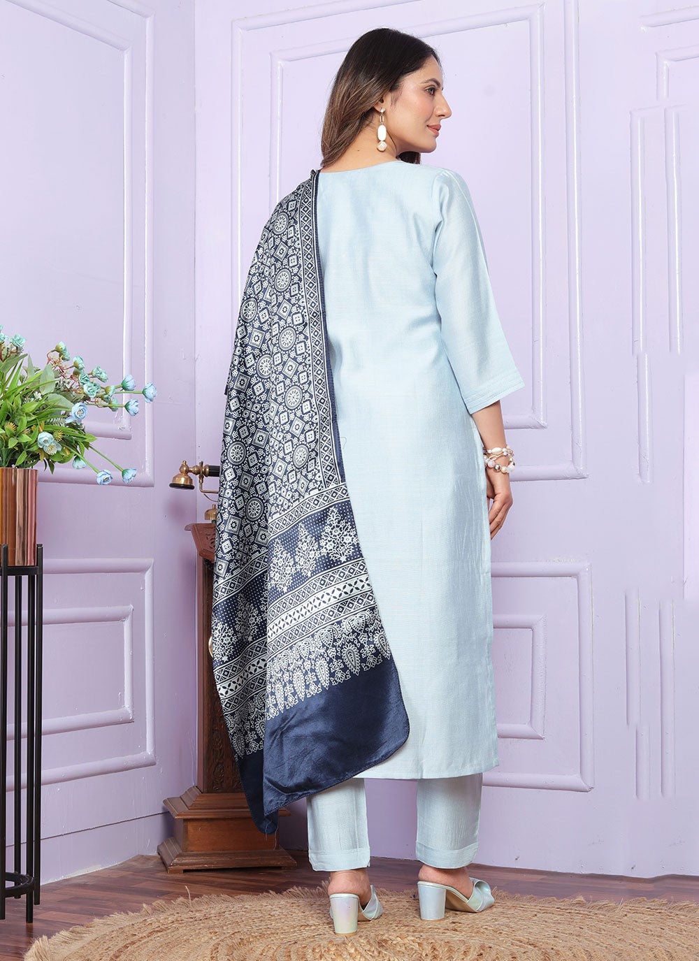 Muslin, Viscose Salwar Suit - T2838