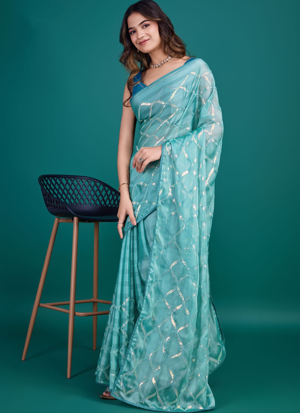 Classic Embroidered Georgette Saree - S8729