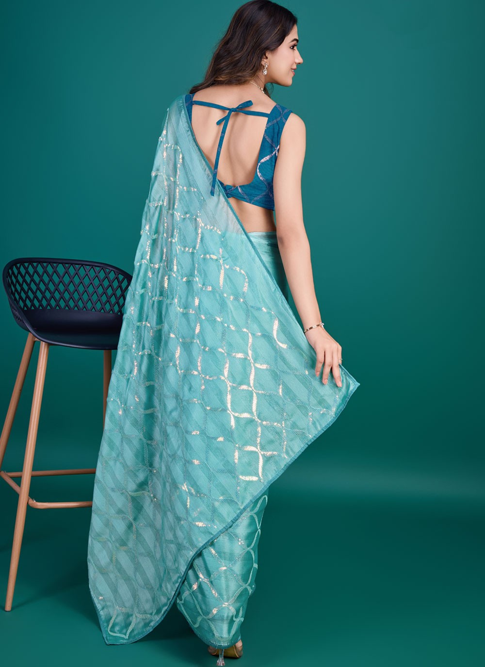 Classic Embroidered Georgette Saree - S8729