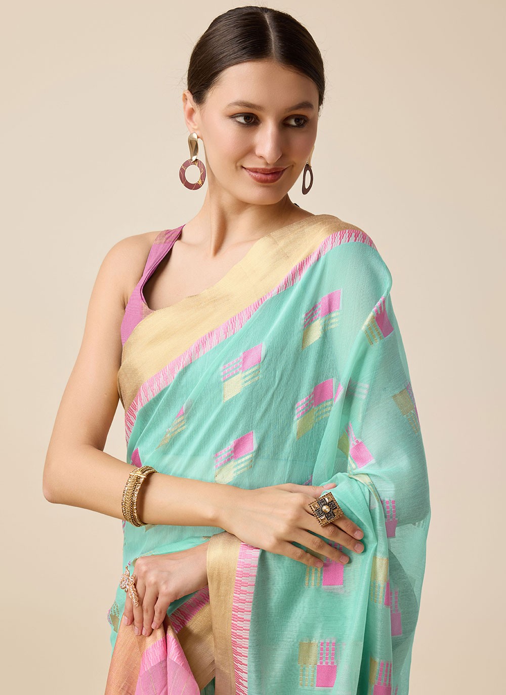 Classic Weaving Zari Cotton Silk Saree - S6999