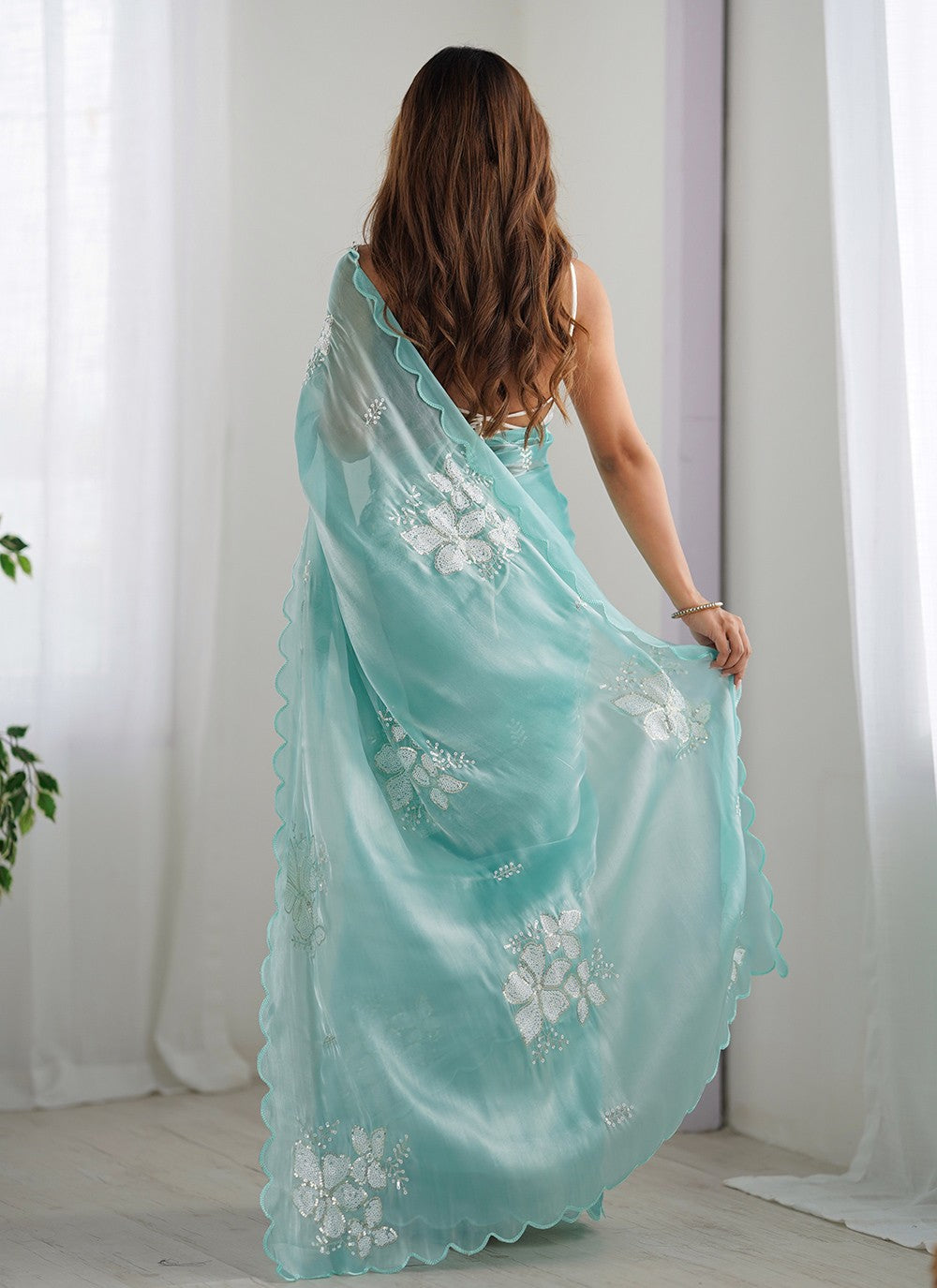 Contemporary Embroidered Jimmy Chu Saree - S10235