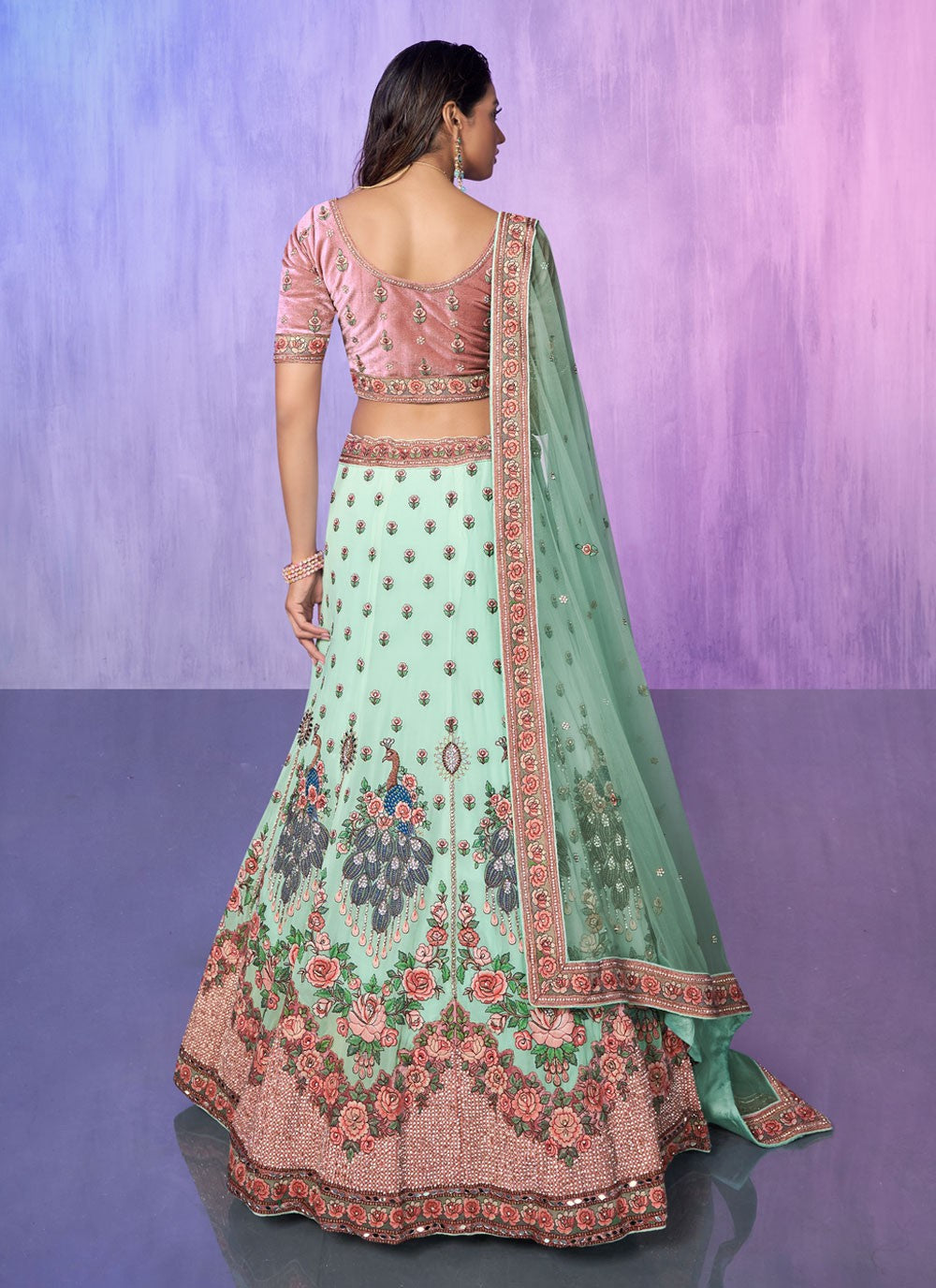 Embroidered Georgette A - Line Lehenga - L1332