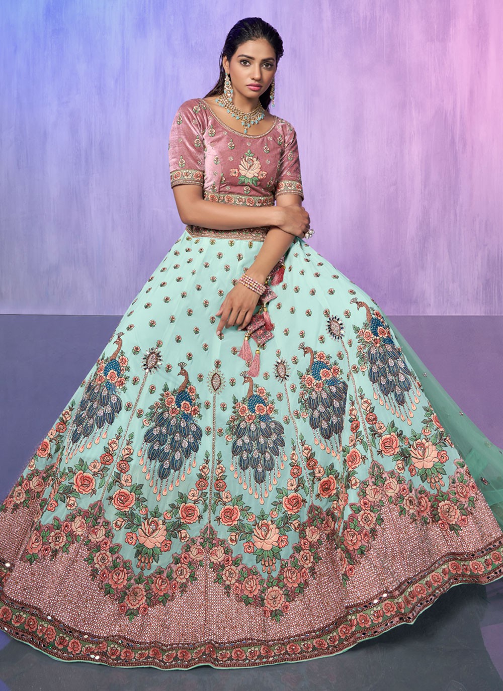 Embroidered Georgette A - Line Lehenga - L1332