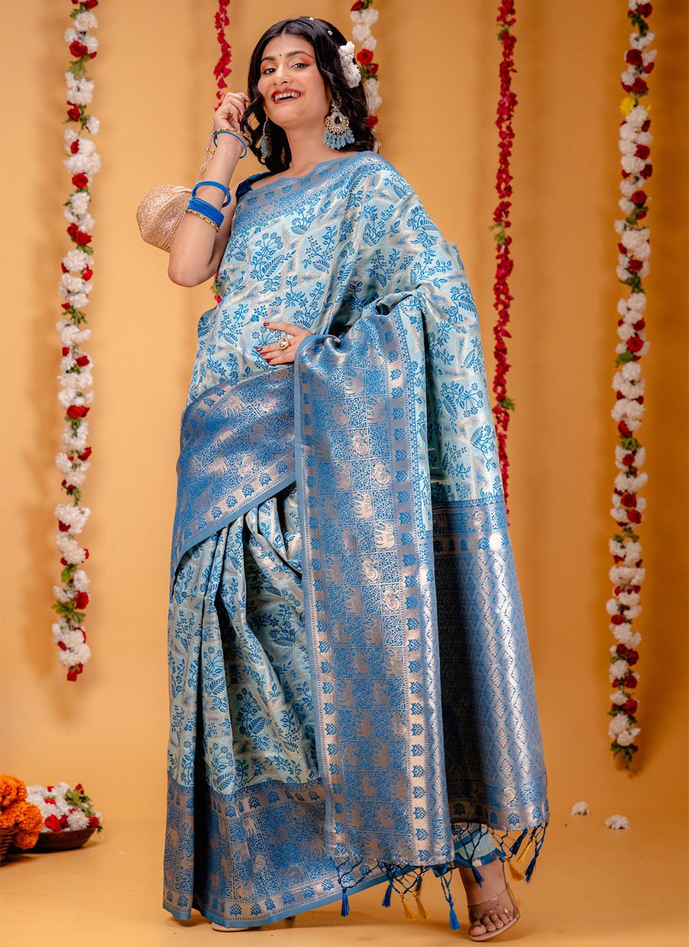 Classic Zari Kanjivaram Silk Saree - S7079