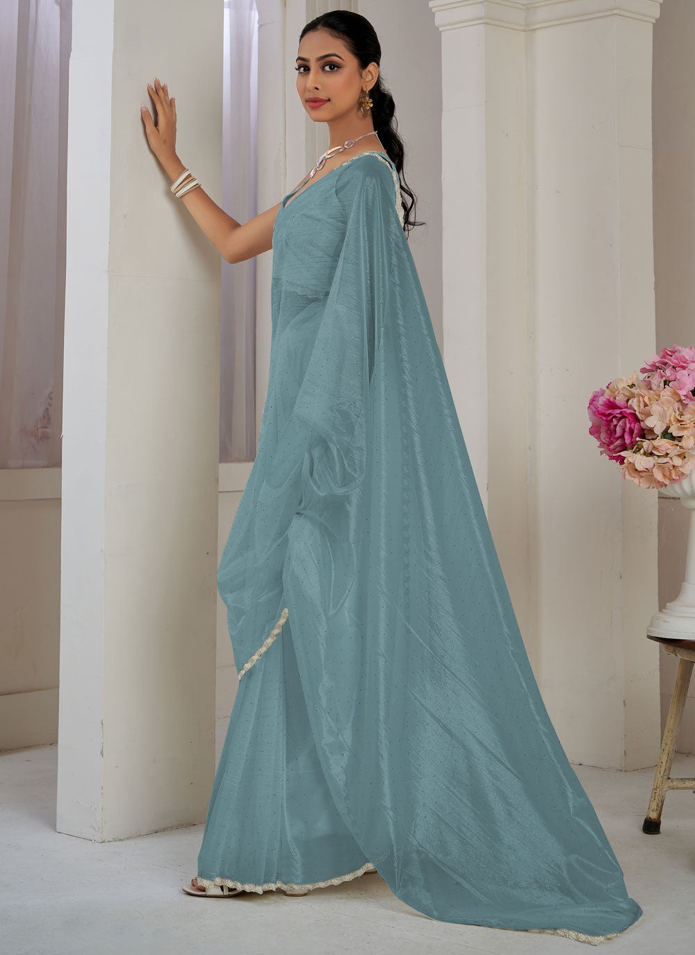 Classic Cutdana Net, Organza Saree - S10577