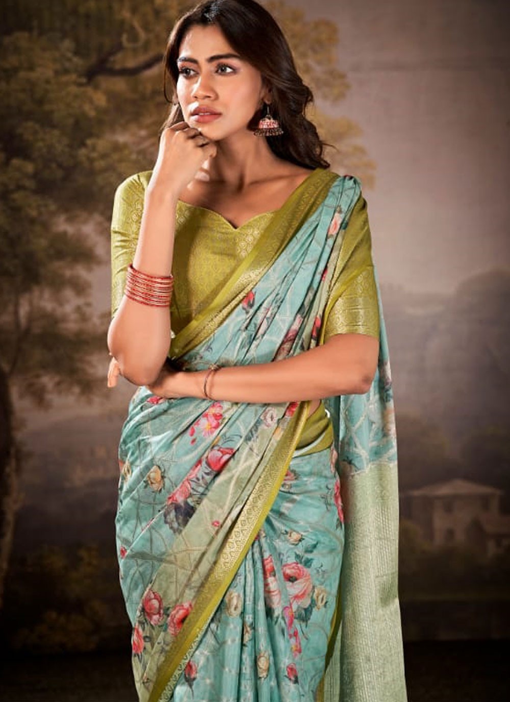 Classic Printed Cotton Silk Saree - S9313