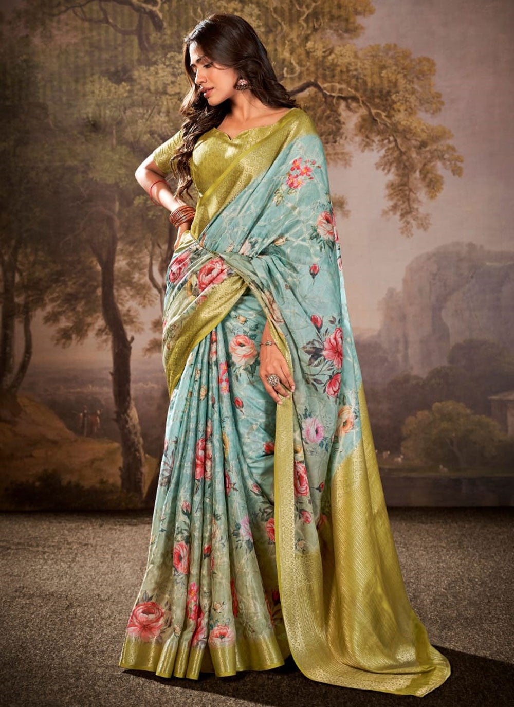 Classic Printed Cotton Silk Saree - S9313