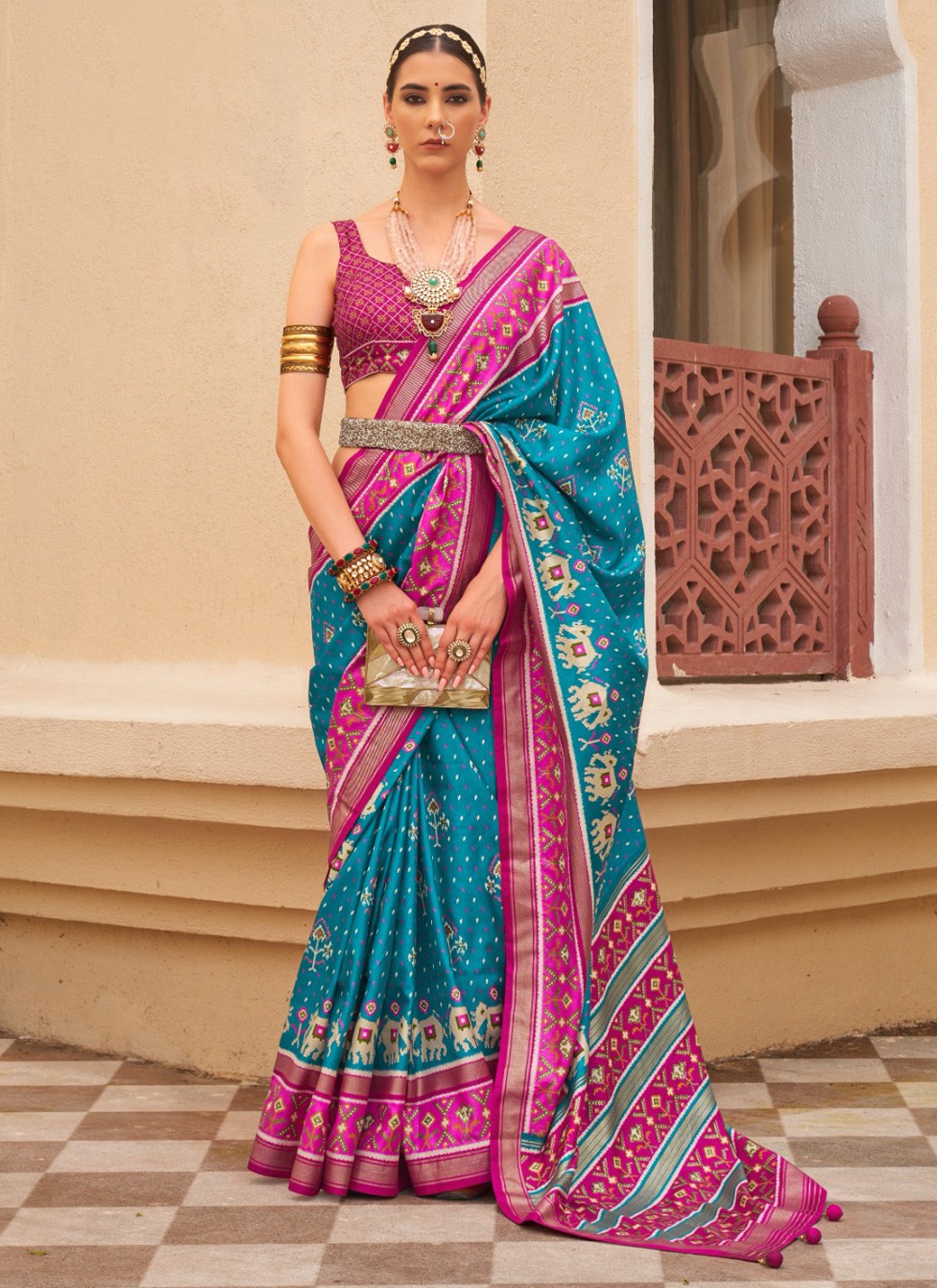 Contemporary Patola Print Silk Saree - S3857