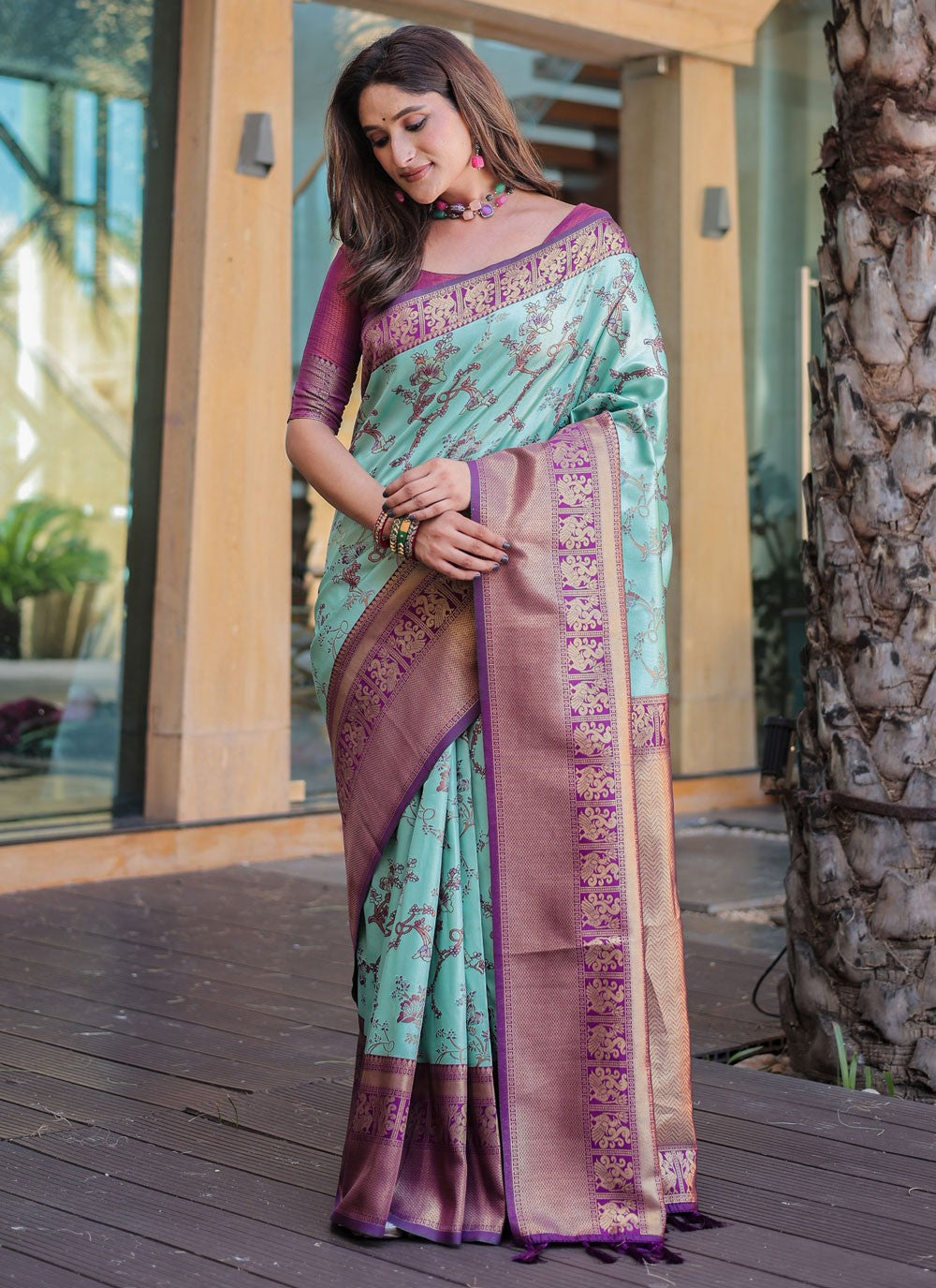 Woven, Zari Malbari Silk Saree - S12308