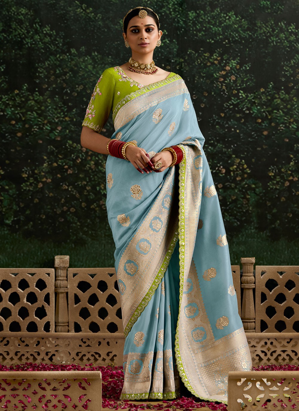 Classic Border Work Pure Dola Saree - S9686