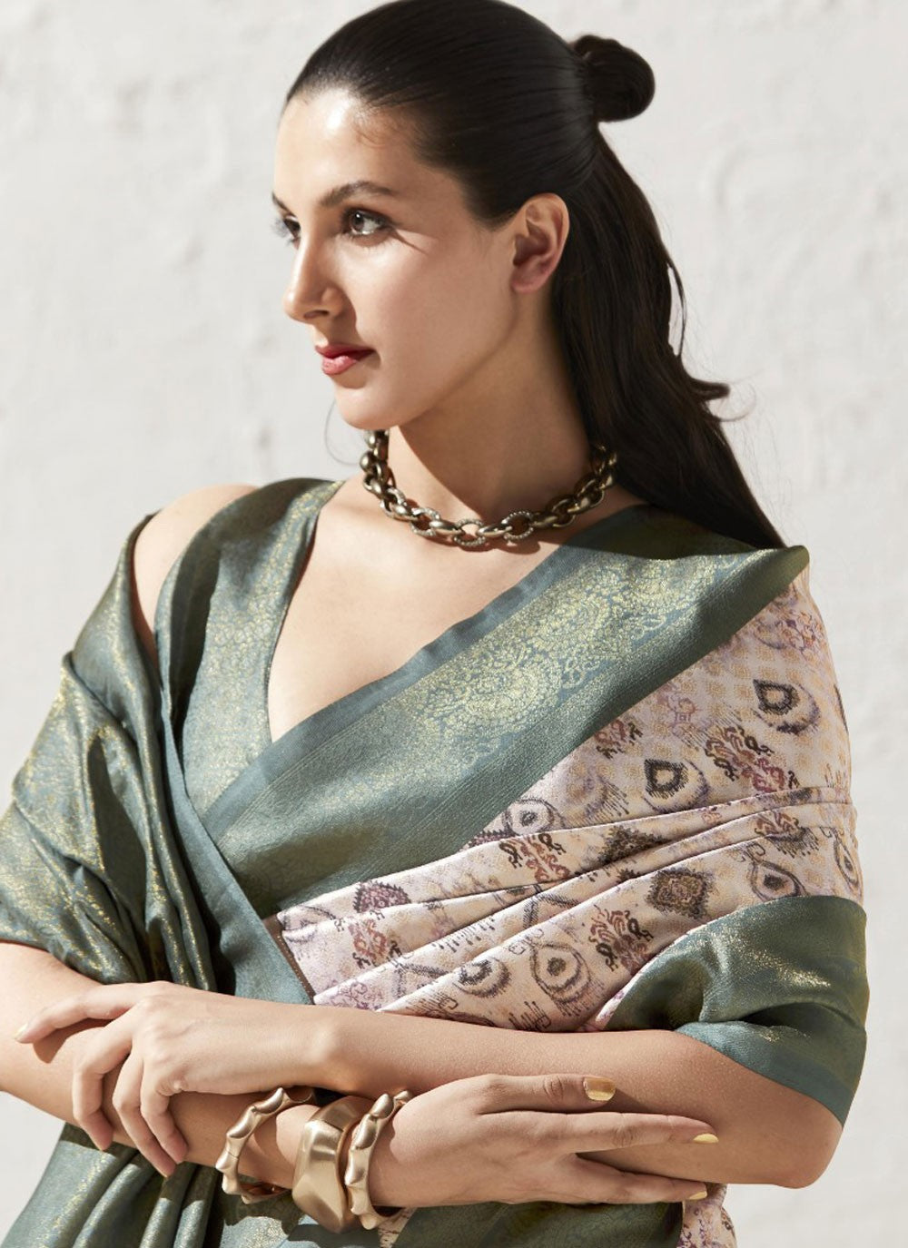 Classic Border Work Art Silk Saree - S9649