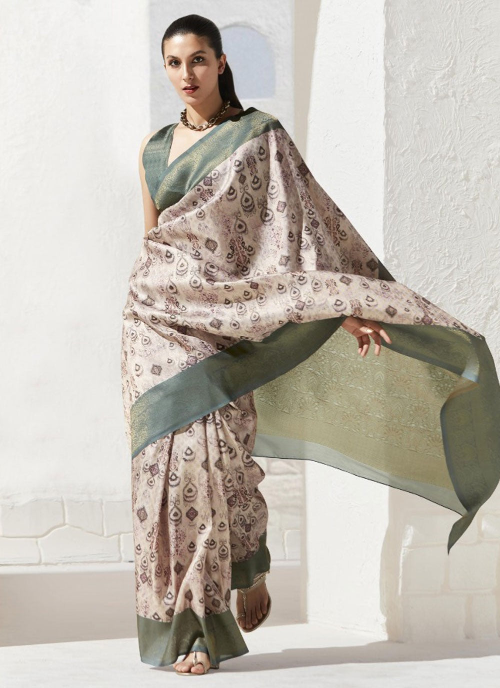 Classic Border Work Art Silk Saree - S9649