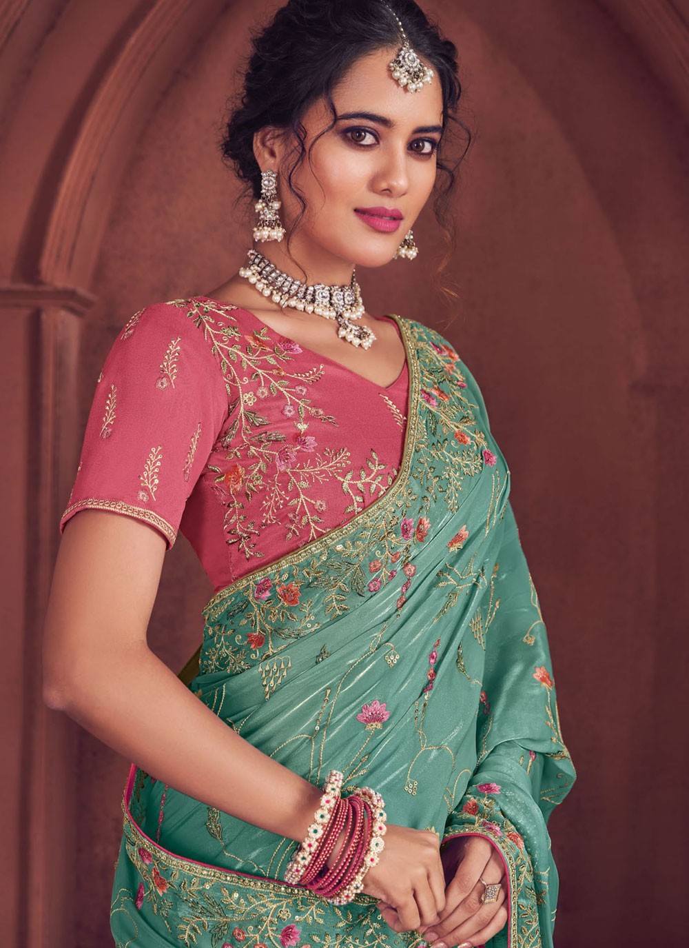 Embroidered, Zari Art Silk Saree - S12177