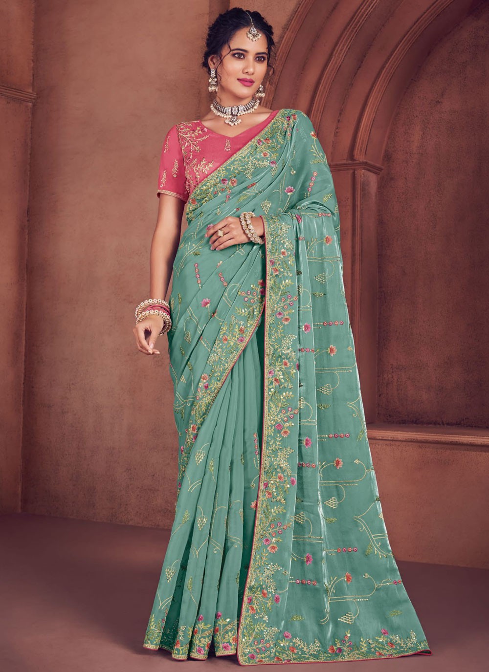 Embroidered, Zari Art Silk Saree - S12177