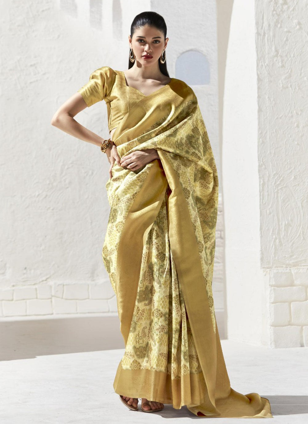 Classic Border Work Art Silk Saree - S9649