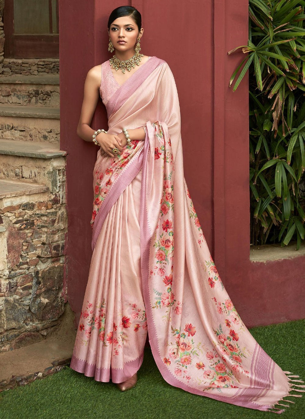 Classic Digital Print Art Silk Saree - S9564