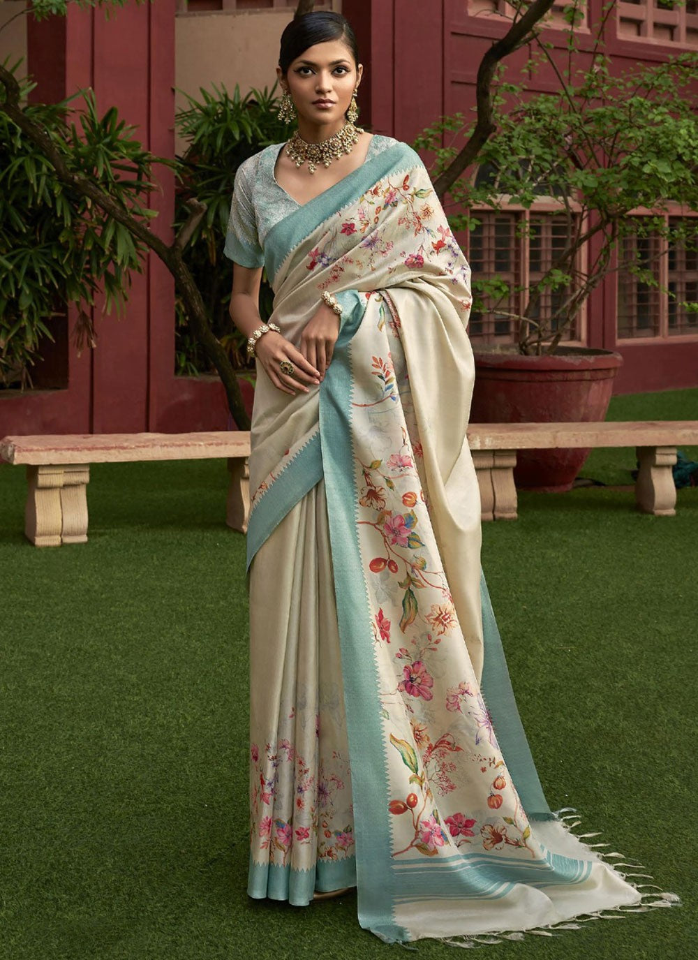 Classic Digital Print Art Silk Saree - S9564