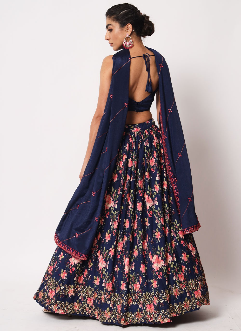 Embroidered Art Silk, Crush A - Line Lehenga - L0773