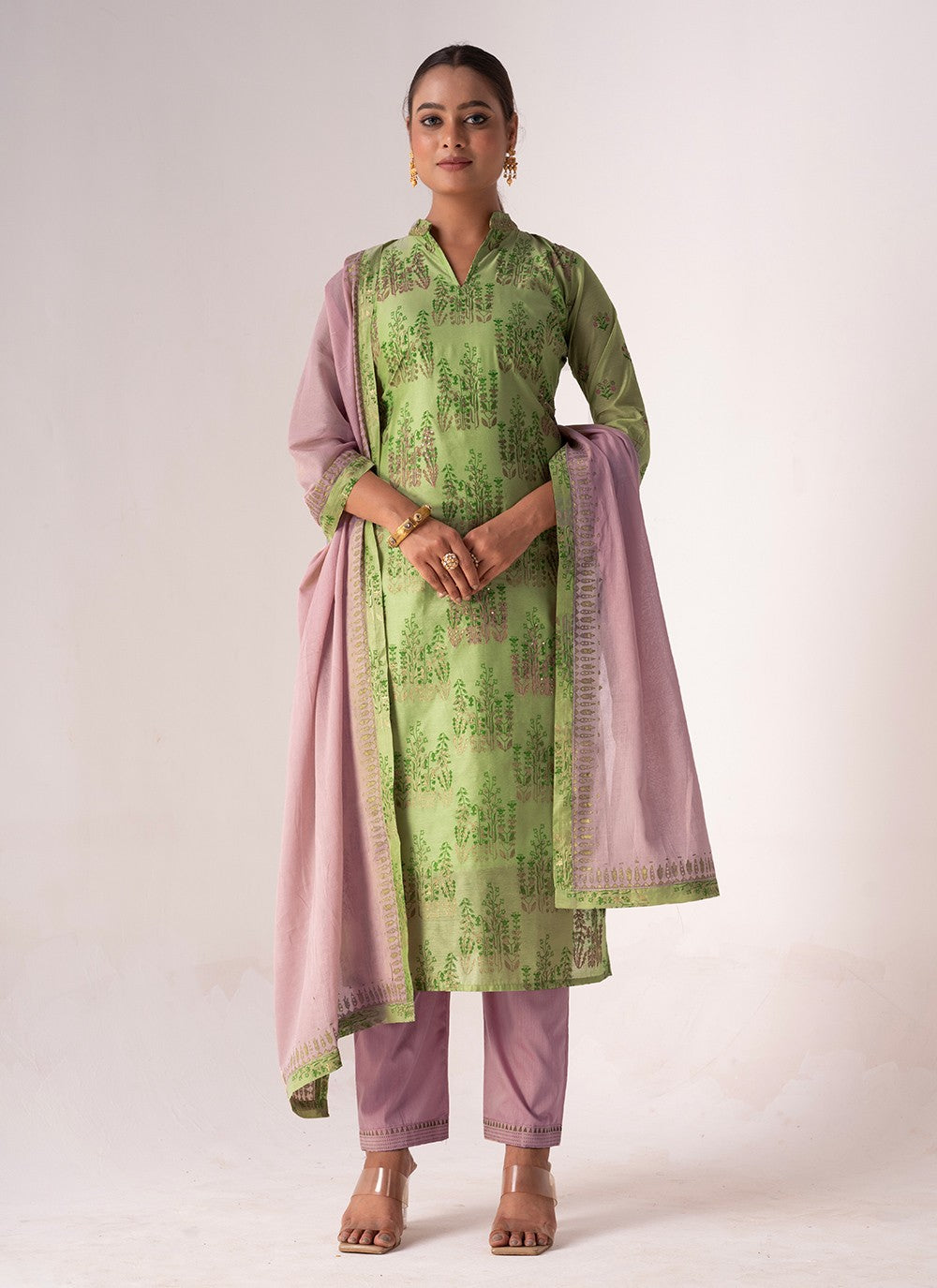 Tussar Silk Palazzo Suit - T3099