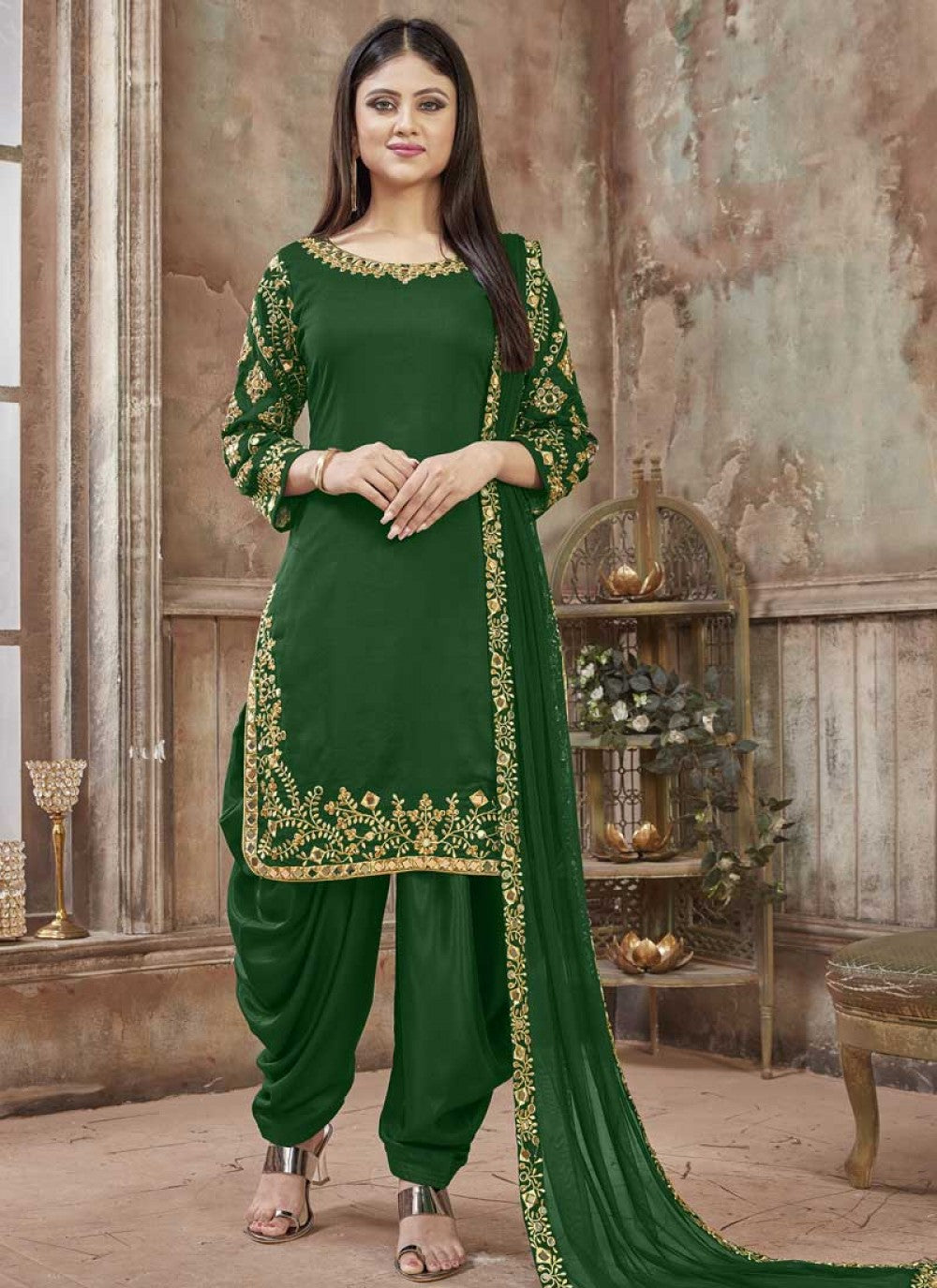 Art Silk Patiala Suit - T023