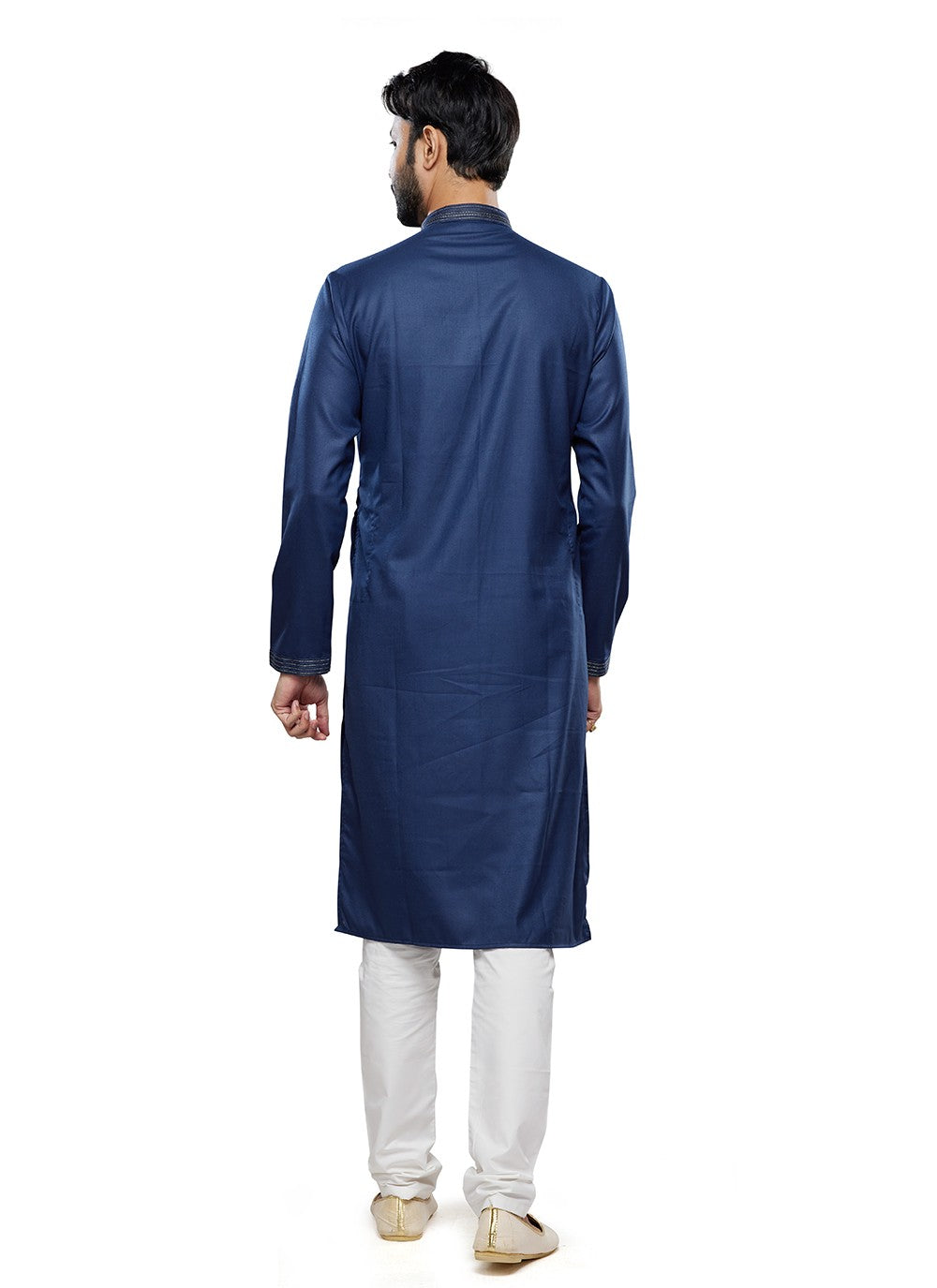 Plain Art Silk Blue Kurta Pyjama - M6757