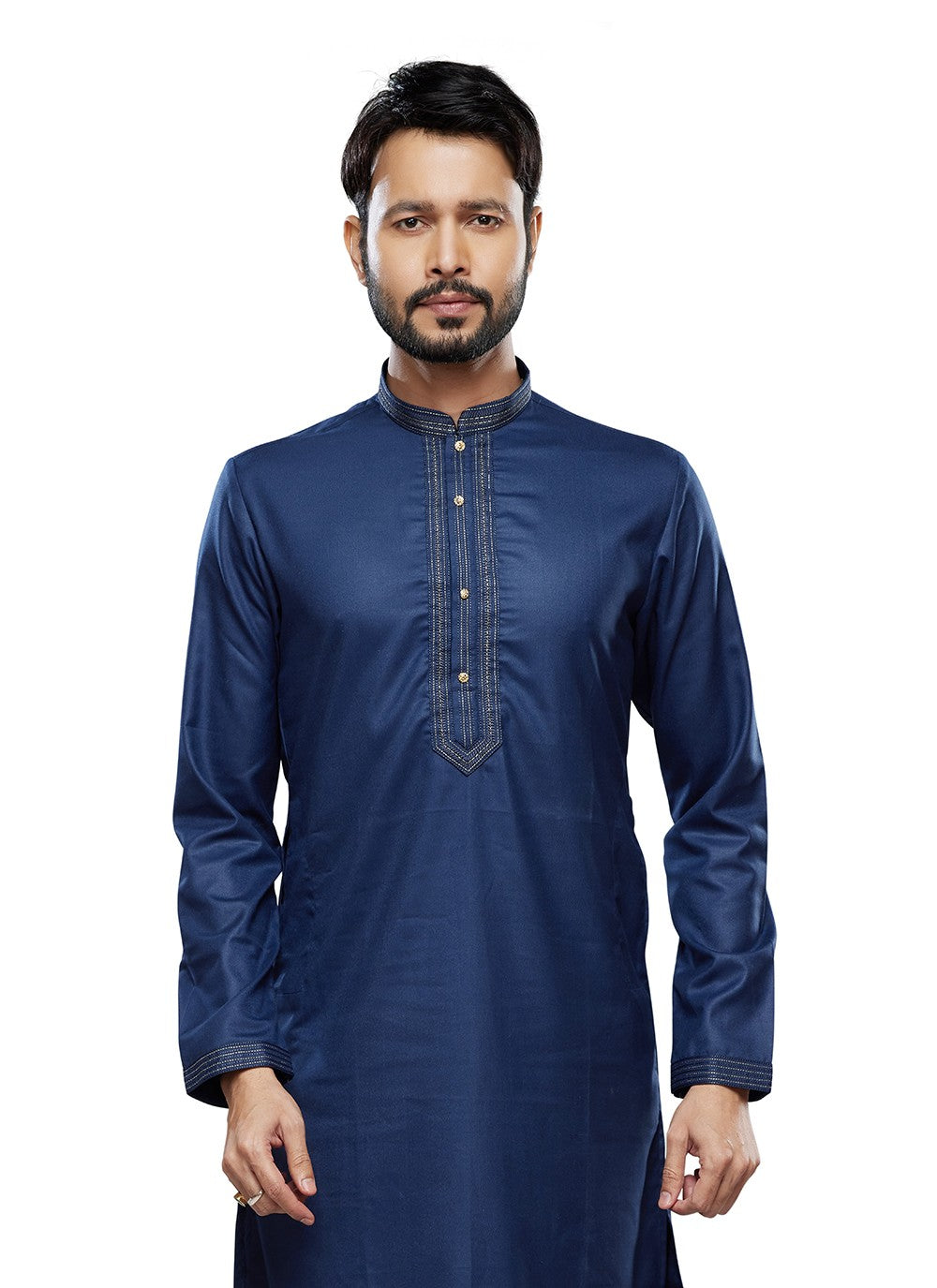 Plain Art Silk Blue Kurta Pyjama - M6757