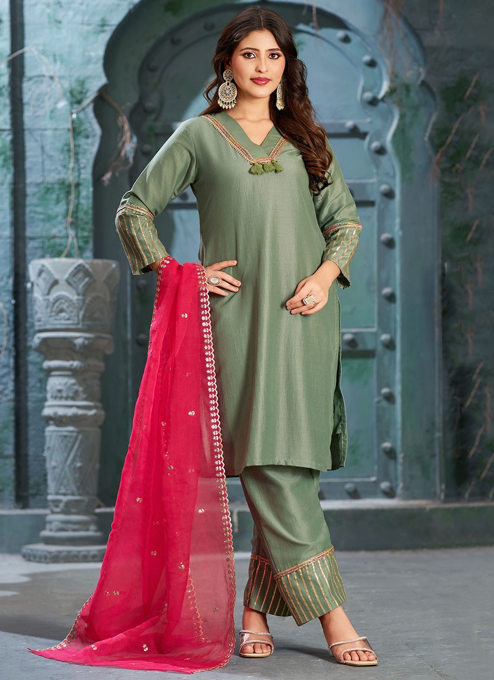 Art Silk Salwar Suit - T3579