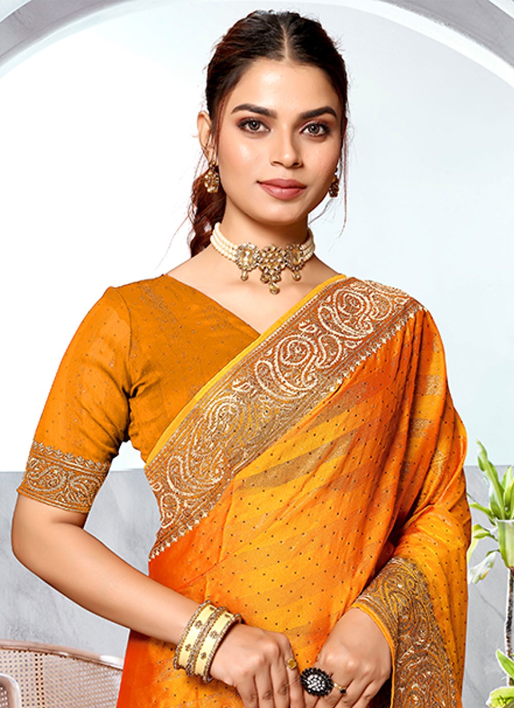 Classic Embroidered Art Silk Saree - S5981