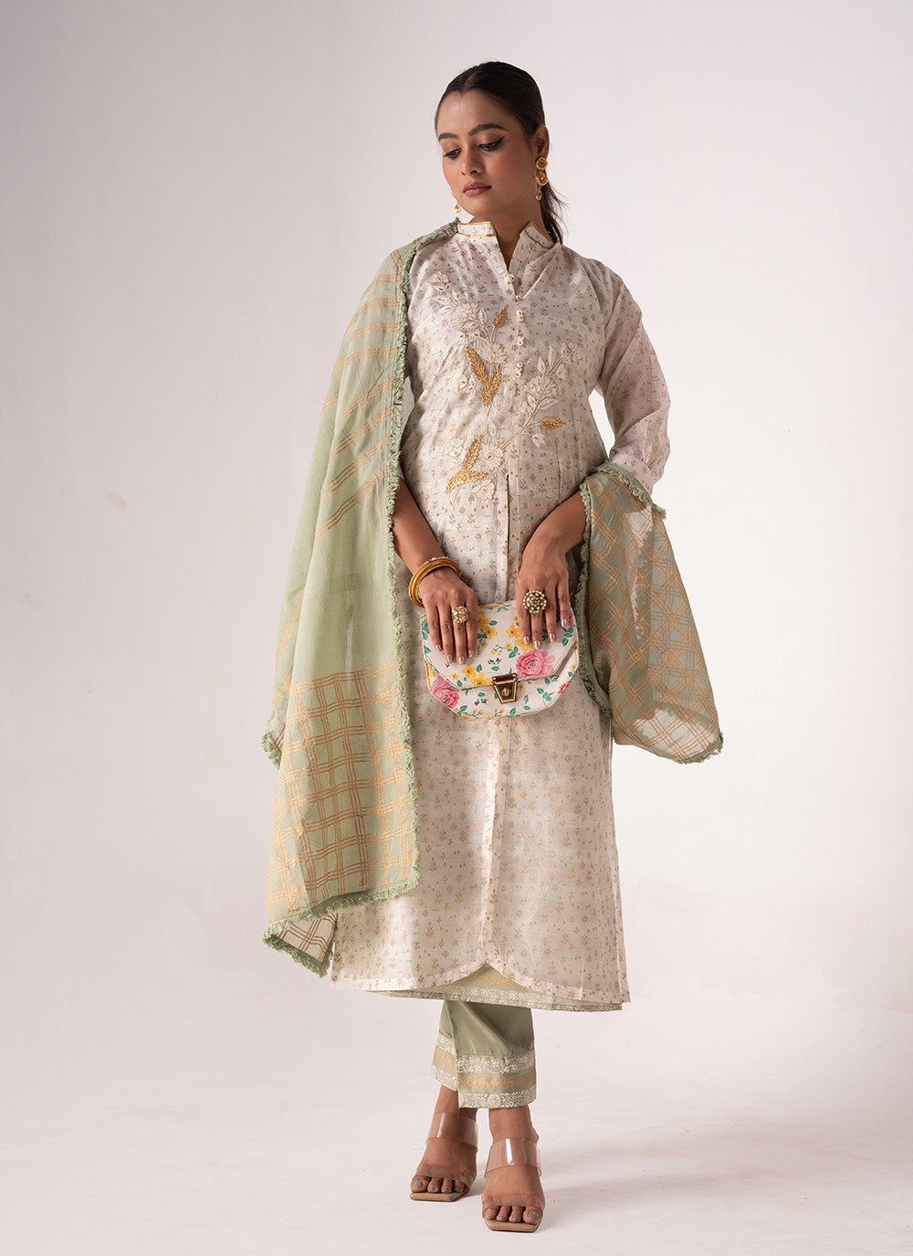 Tussar Silk Palazzo Suit - T3099