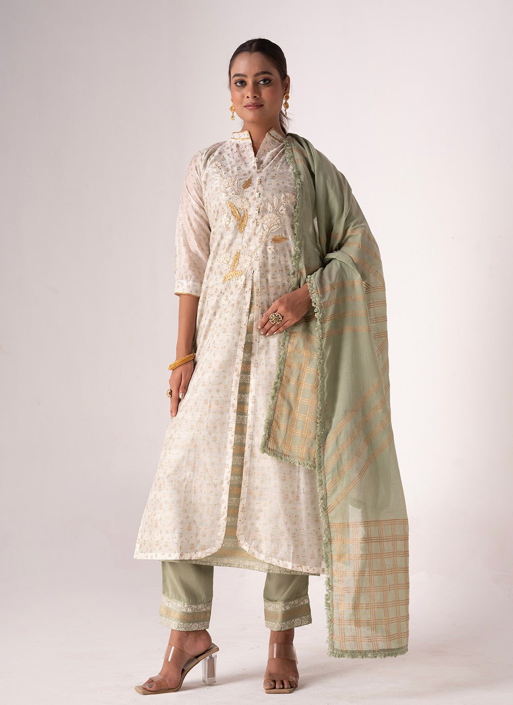 Tussar Silk Palazzo Suit - T3099