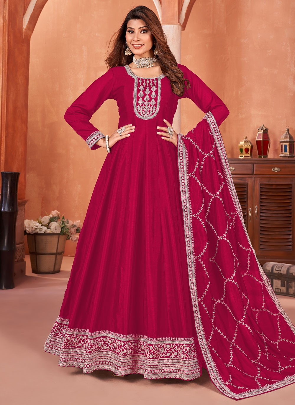 Art Silk Salwar Suit - T2448