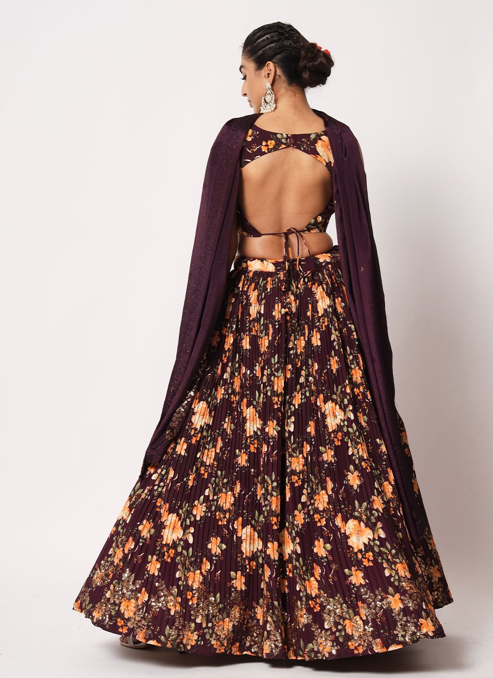 Embroidered Art Silk, Crush A - Line Lehenga - L0773