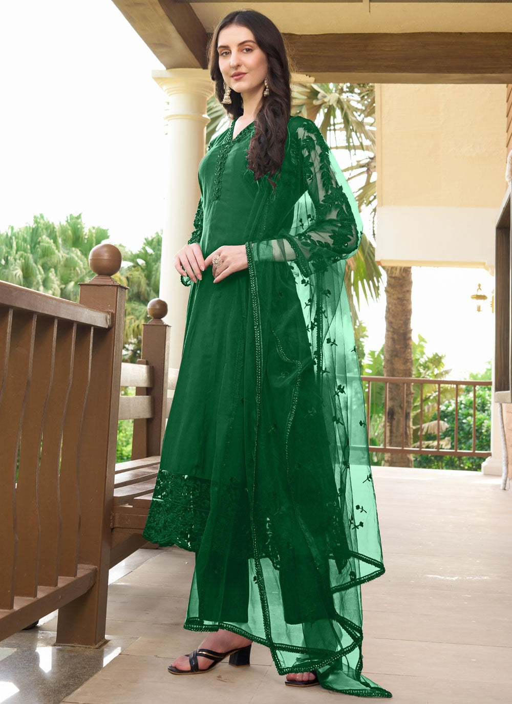 Embroidered Art Silk Salwar Suit - T4415