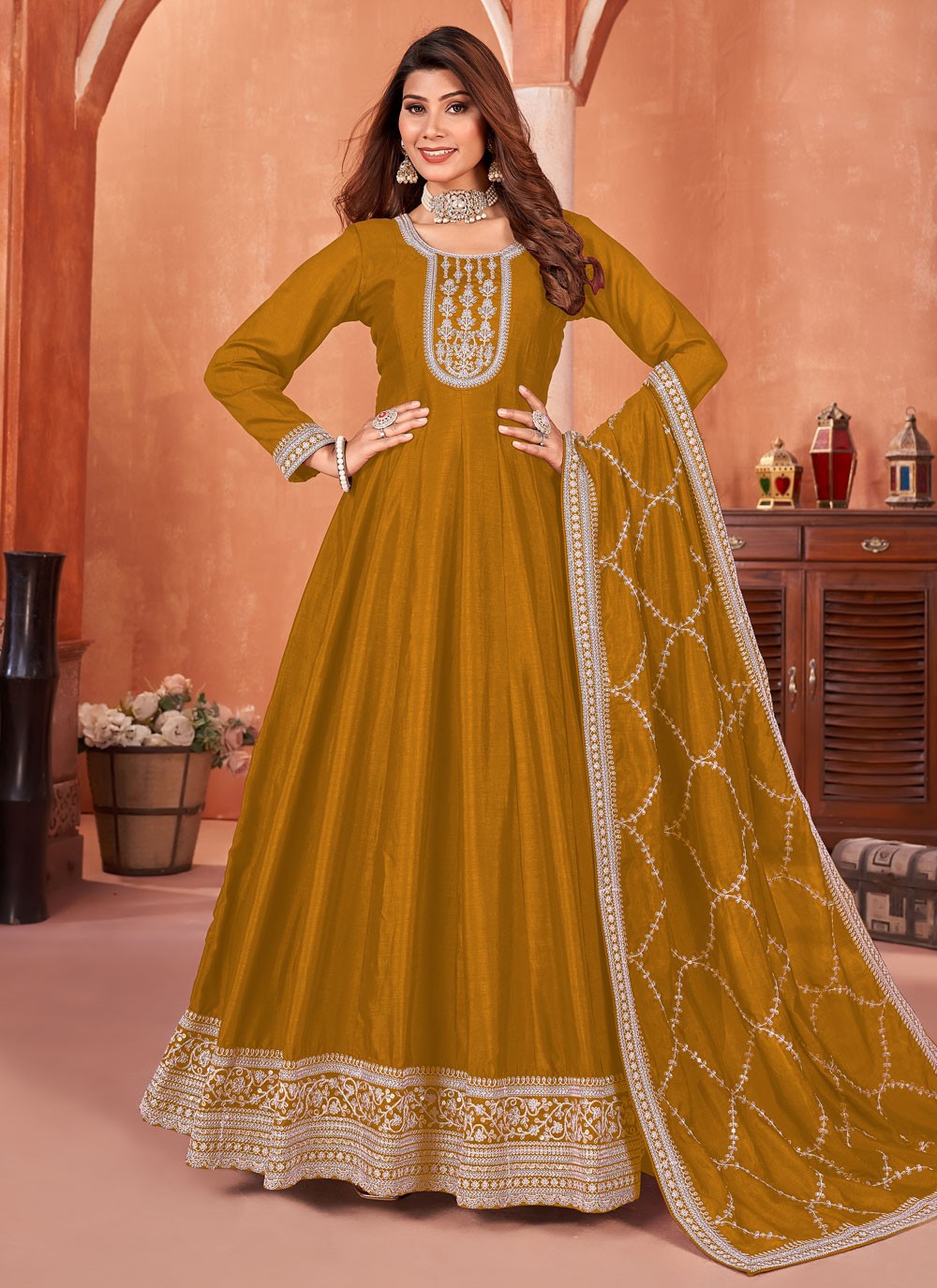 Art Silk Salwar Suit - T2448