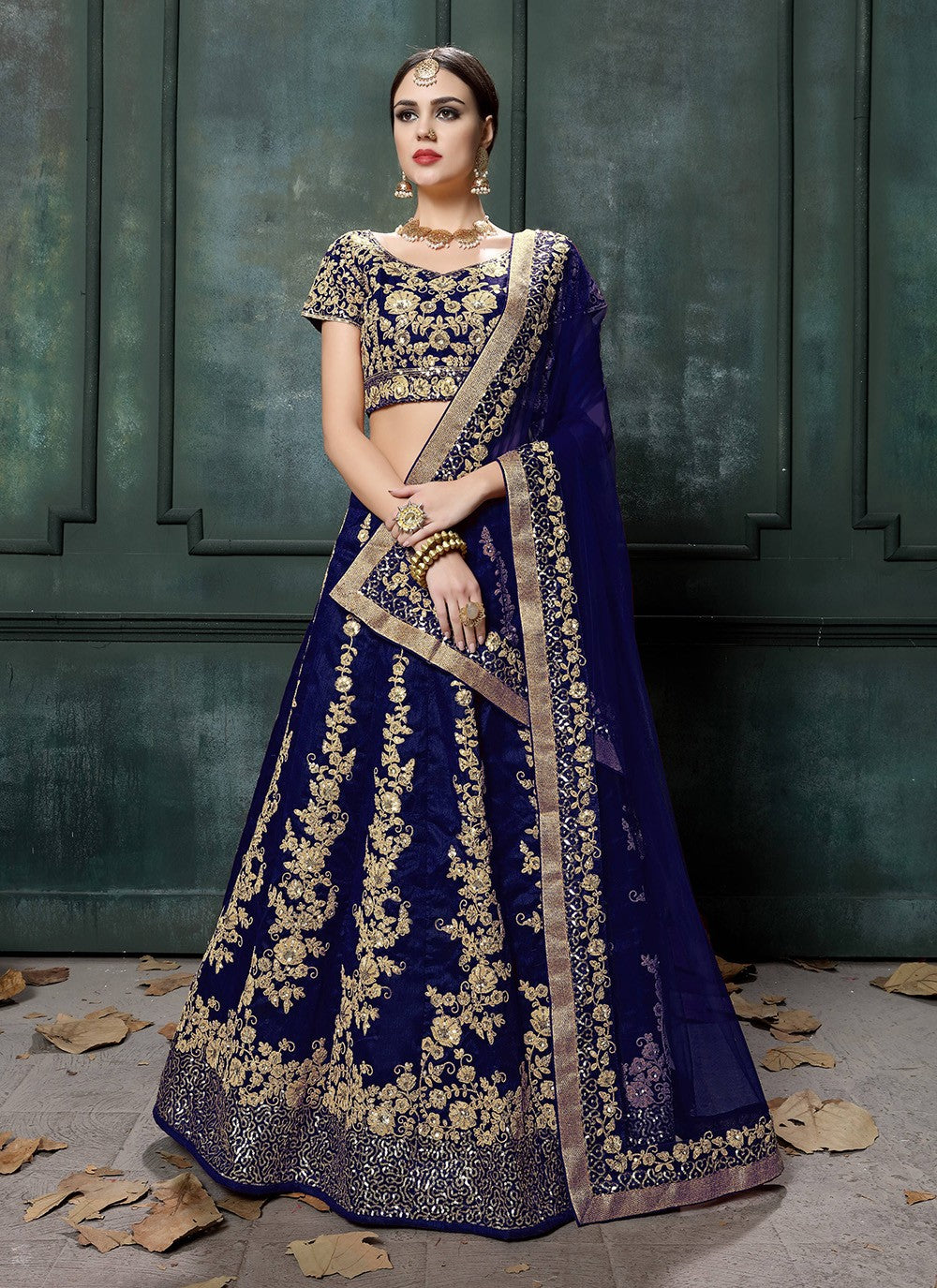 Embroidered Net A - Line Lehenga - L0214