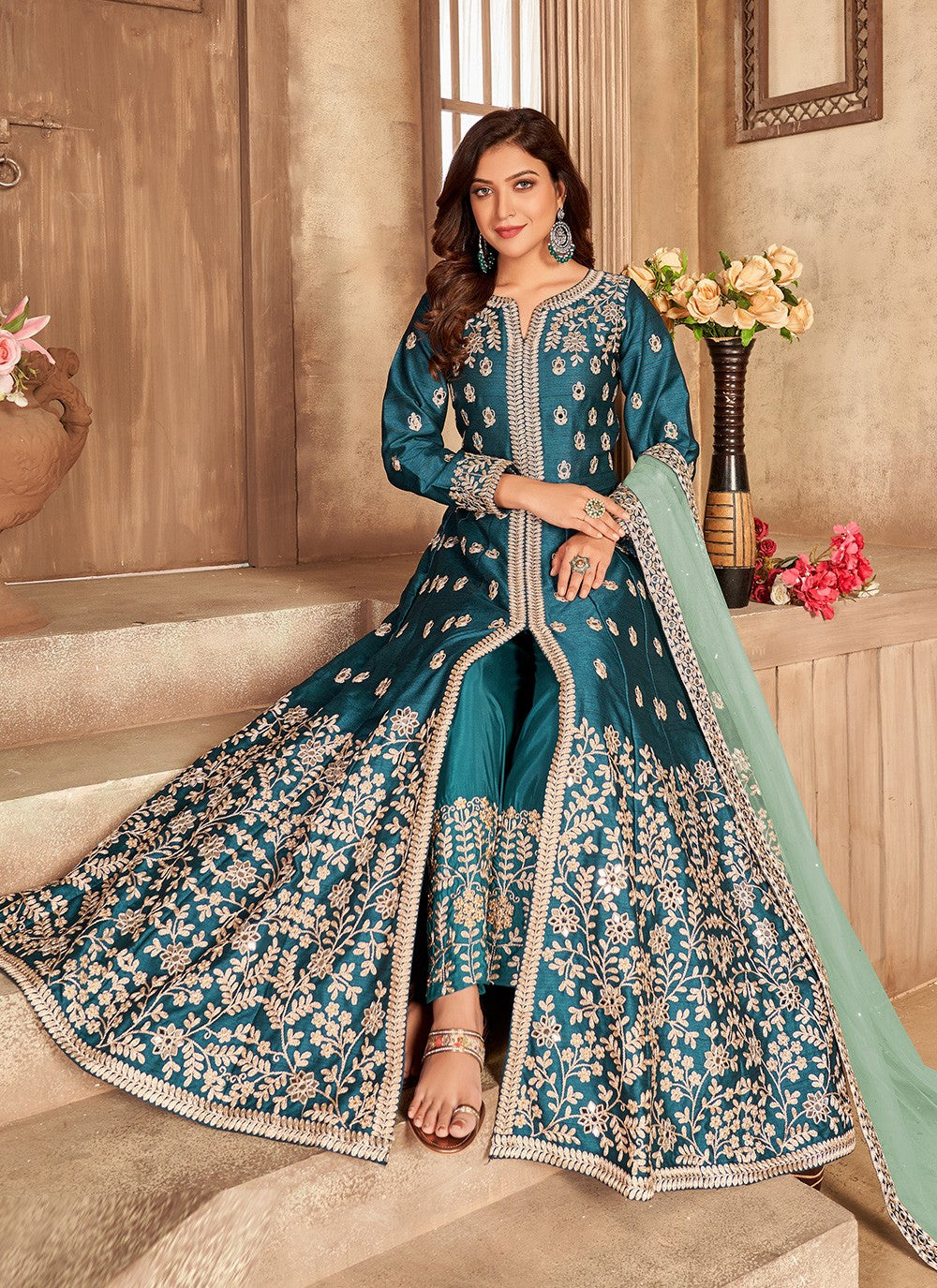 Art Silk Floor Length Anarkali - T618