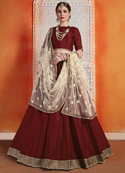 Zari Art Silk A - Line Lehenga - L0041