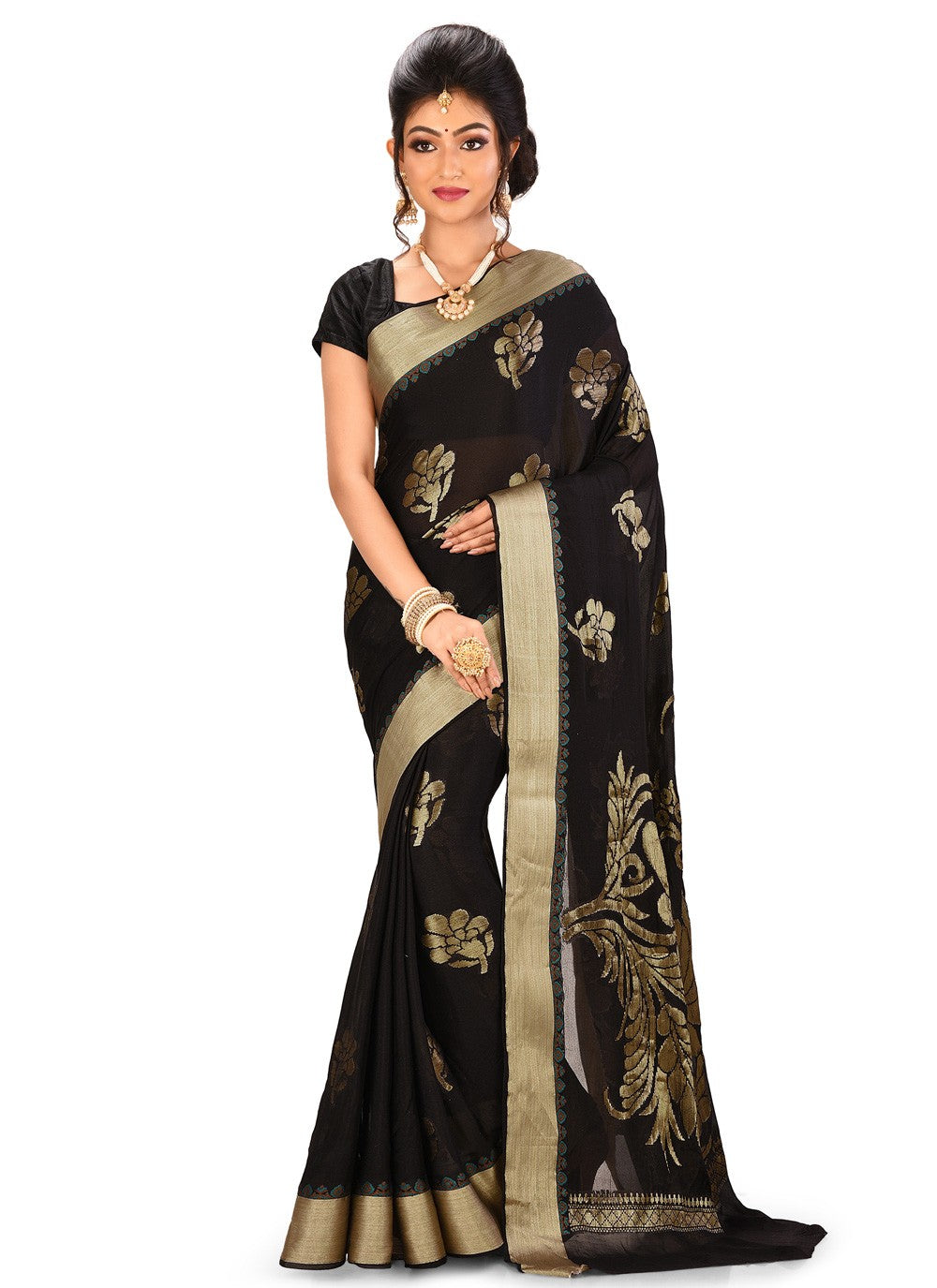 Contemporary Weaving Zari Banarasi Silk Saree - S0376