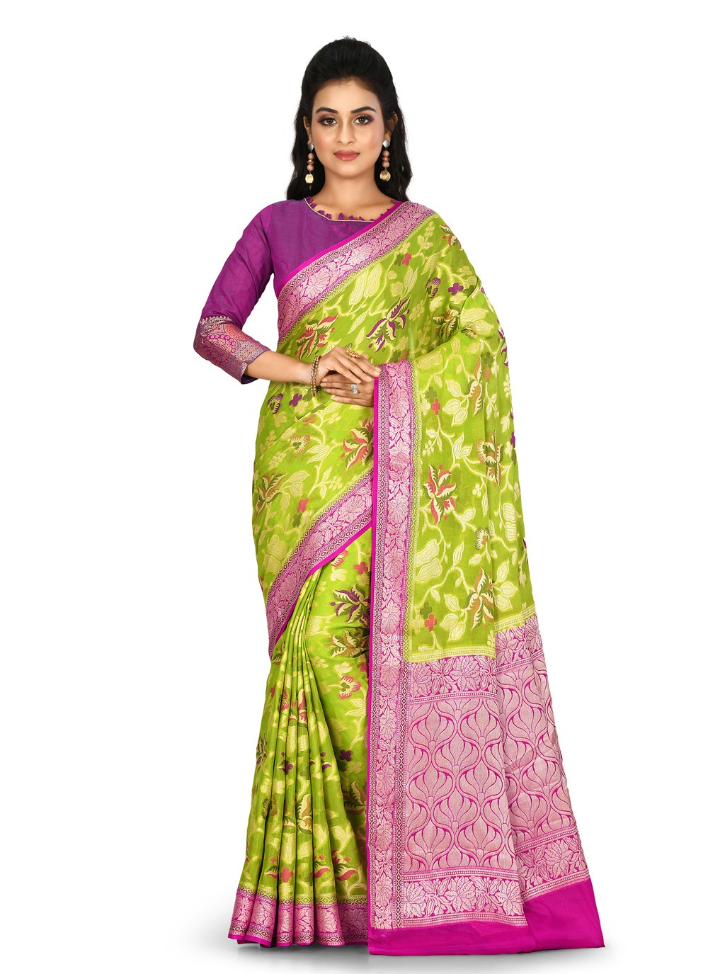 Contemporary Weaving Zari Banarasi Silk Saree - S0376