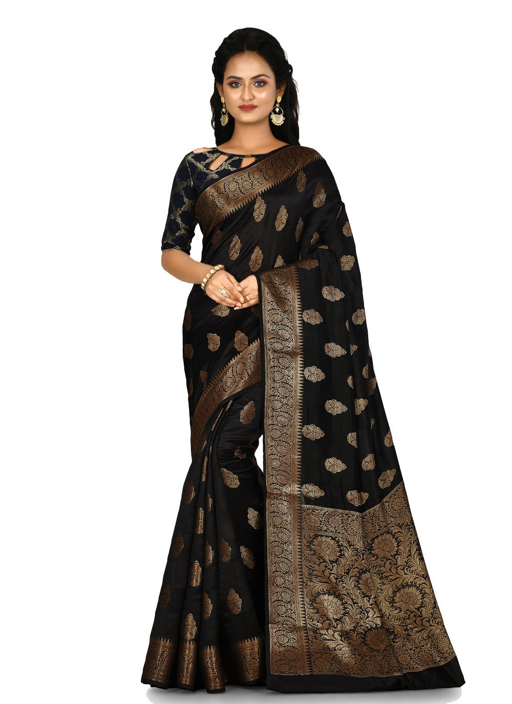 Contemporary Weaving Zari Banarasi Silk Saree - S0376