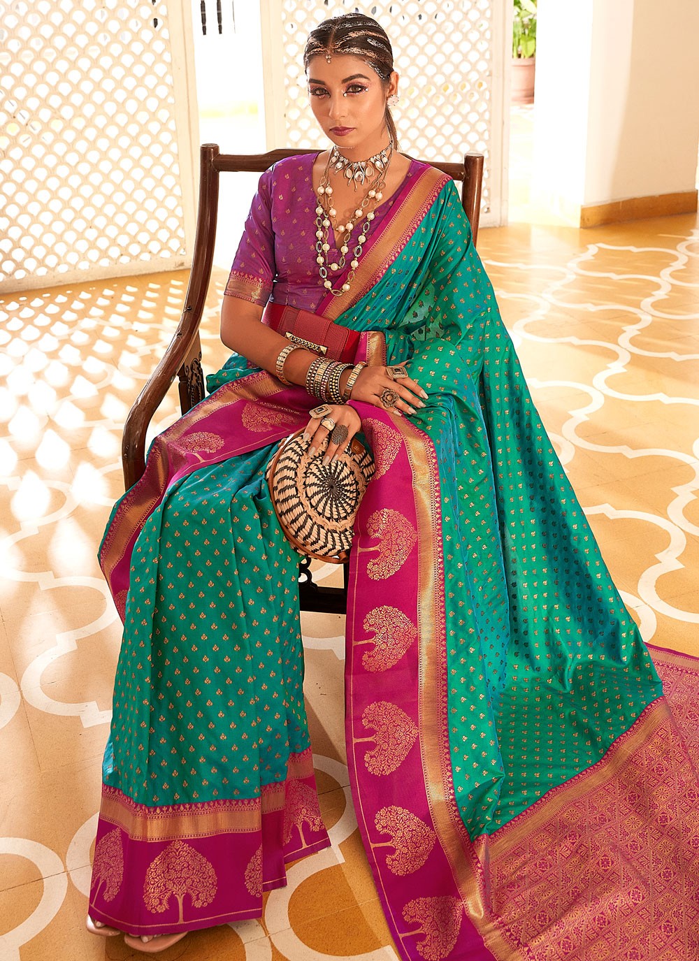 Classic Border Work Banarasi Silk Saree - S9288