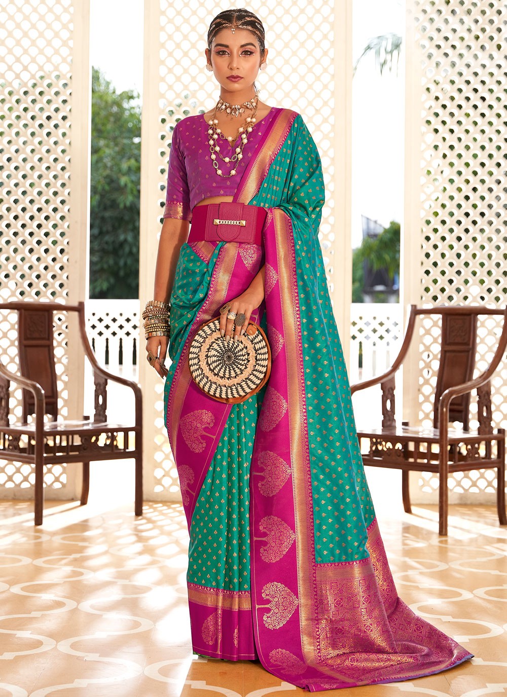 Classic Border Work Banarasi Silk Saree - S9288